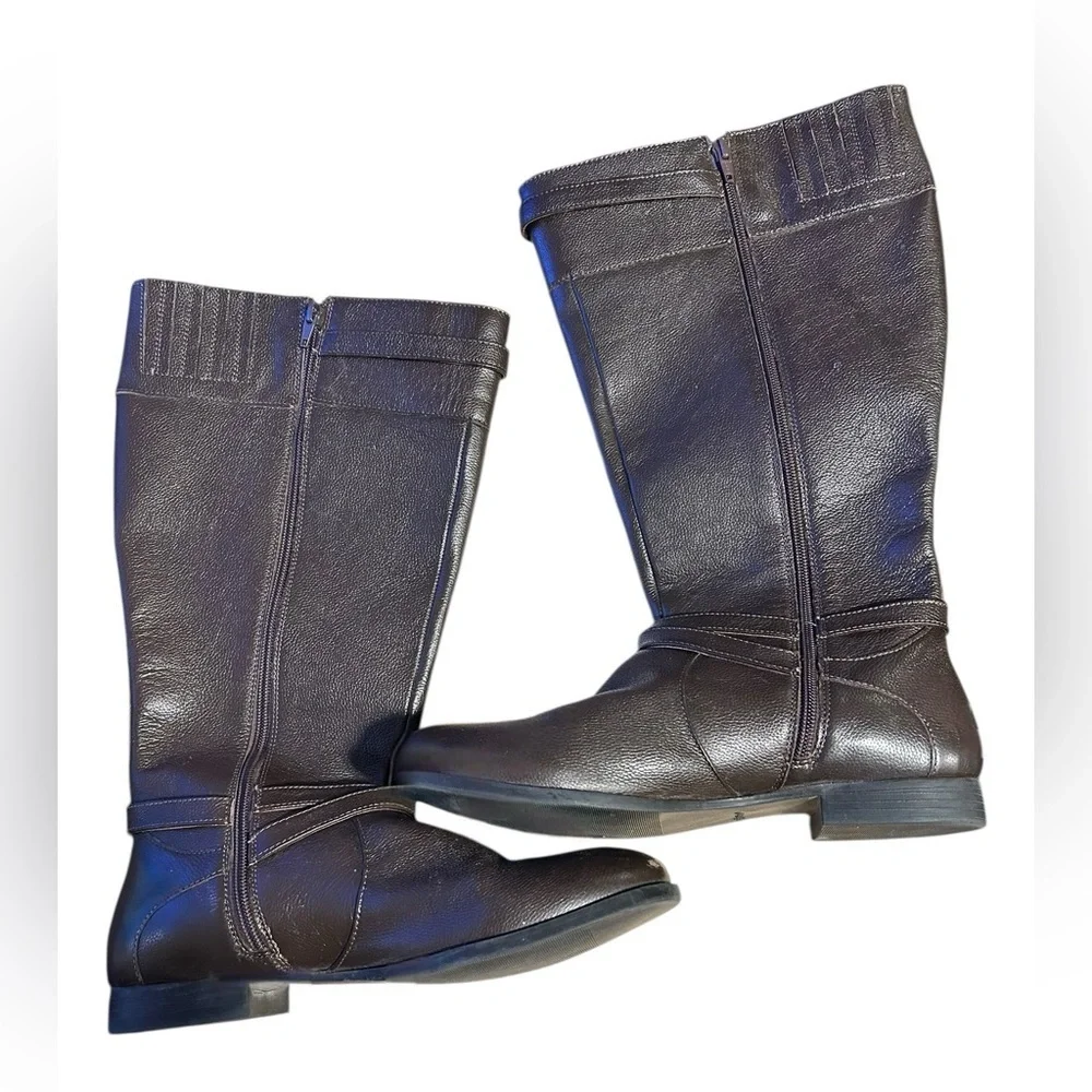 Comfortview Janis Tall Wide Calf Brown Leather Boot 9.5WW